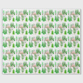 Winterbäume und Berries Geschenkpapier (Flach)