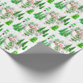 Winterbäume und Berries Geschenkpapier (Ecke)