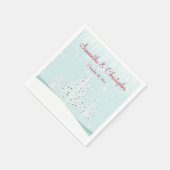 Winterbäume und Schneeflocken Hochzeit Serviette (Ecke)