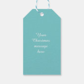 Winterbäume und Schneeflocken Muster Blau Geschenkanhänger (Rückseite)