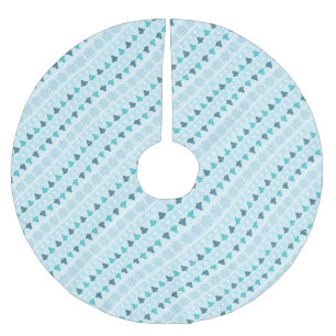 Winterbäume und Schneeflocken Muster Blau Polyester Weihnachtsbaumdecke