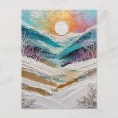 Winterbäume und Schneegemälde Postkarte (Vorderseite)