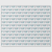 Winterbäume und schneeweiße Muster Geschenkpapier (Flach)