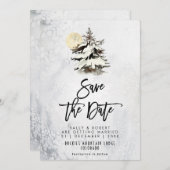 Winterbäume Waldhochzeit speichern Dattelkarte Dankeskarte (Vorne/Hinten)