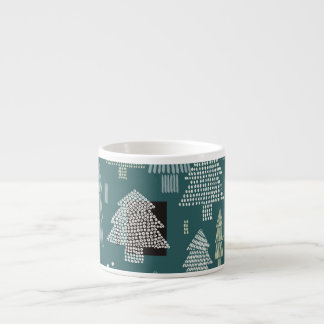 Winterbäume, Weihnachtsmuster der Jahrtausende. Espressotasse