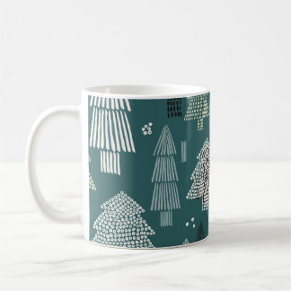 Winterbäume, Weihnachtsmuster der Jahrtausende. Kaffeetasse