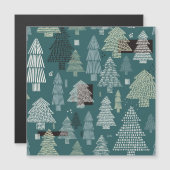 Winterbäume, Weihnachtsmuster der Jahrtausende. Magnetkarte (Vorne/Hinten)