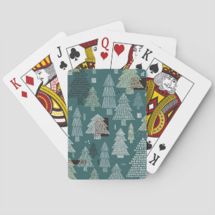 Winterbäume, Weihnachtsmuster der Jahrtausende. Spielkarten