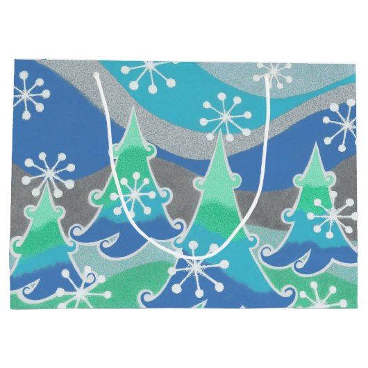 Winterbaumgeschenk-Tasche groß Große Geschenktüte (Rückseite)