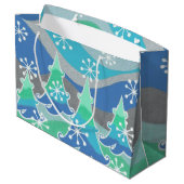 Winterbaumgeschenk-Tasche groß Große Geschenktüte (Rückseite Schrägansicht)