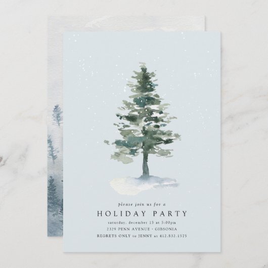 Winterbaumkarte Einladung (Vorne/Hinten)