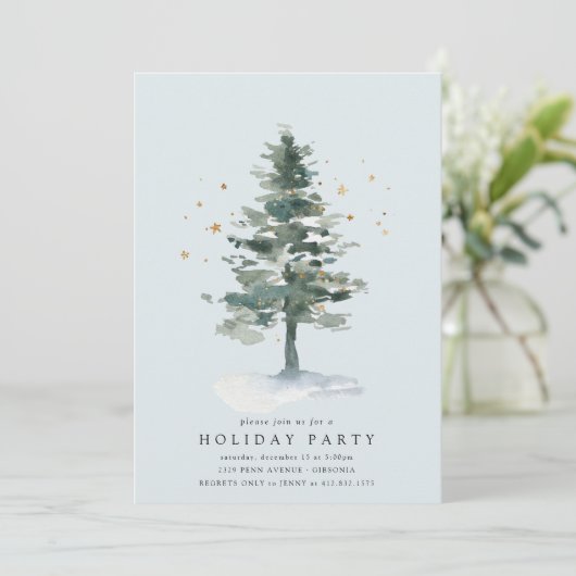 Winterbaumkarte Einladung (Stehend Vorderseite)