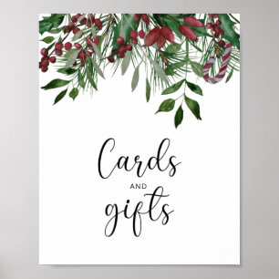 Winterbäumkarten und Geschenke Babydusche Poster