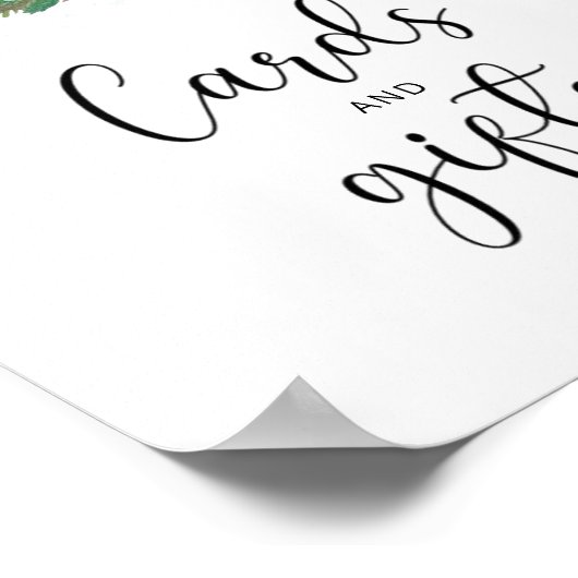 Winterbäumkarten und Geschenke Babydusche Poster (Ecke)