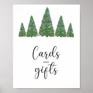 Winterbäumkarten und Geschenke Babydusche Poster