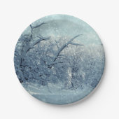Winterbaumlandschaft Pappteller (Vorderseite)
