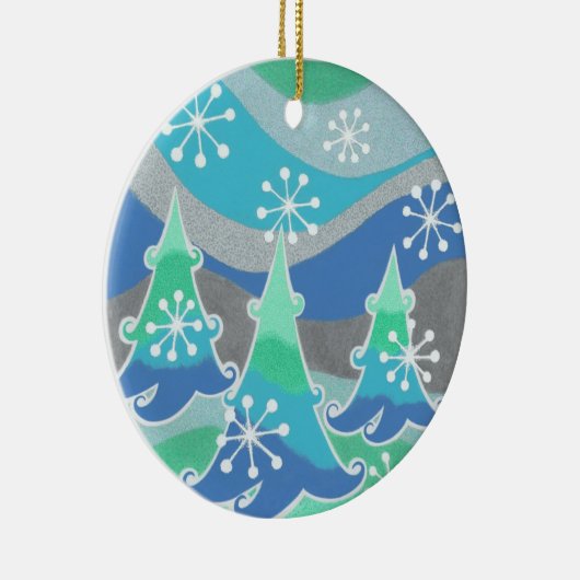 Winterbaumschmuckrunde Keramikornament (Rechts)