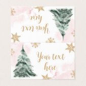 Winterbaumschneeflocken Lebensmitteletikett Oneder Visitenkarten (Außenseite Aufgefaltet)