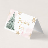 Winterbaumschneeflocken Lebensmitteletikett Oneder Visitenkarten (Rückseite)