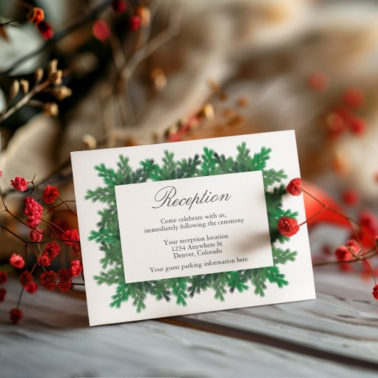 Winterbaumzweige Hochzeitskarte Begleitkarte