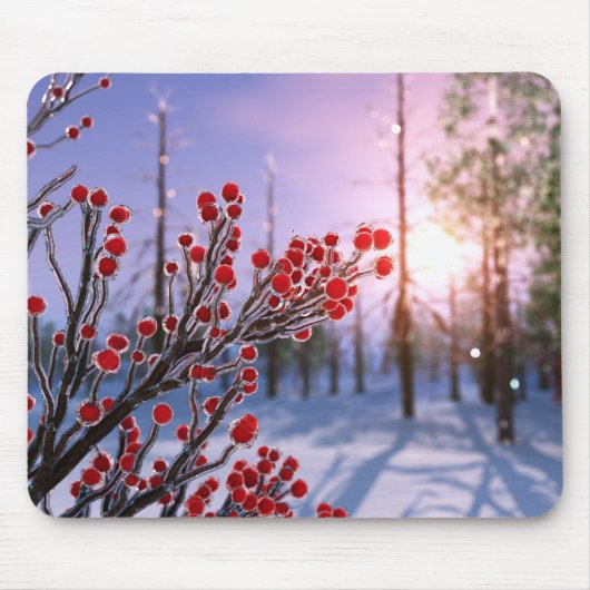 Winterbeere auf Eis-Mauspad Mousepad (Vorne)