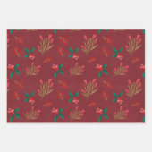 Winterbeere - Rot Geschenkpapier Set (Vorderseite)