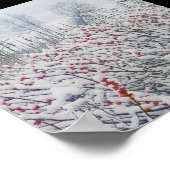 Winterbeere und -kattails poster (Ecke)