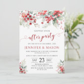 Winterbeere Weihnachten glücklich nach der Hochzei Einladung (Stehend Vorderseite)