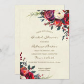 Winterbeeren Braudusche Weihnachten Einladung (Vorne/Hinten)