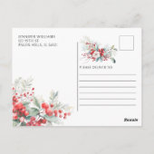 Winterbeeren glücklich immer nach dem Party Postka Postkarte (Rückseite)