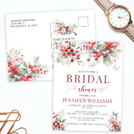 Winterbeeren glücklich immer nach dem Party Postka Postkarte