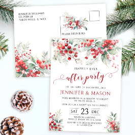 Winterbeeren glücklich immer nach dem Party Postka Postkarte