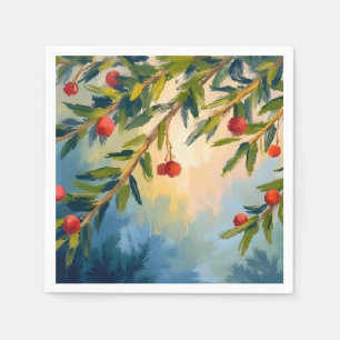 Winterbeeren & Grünzeug Weihnachtsfeier Serviette