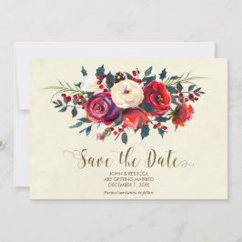 Winterbeeren Hochzeit speichern das Datum Einladun Save The Date