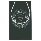 Winterbeeren Wreath-Party des Samts grünes weißes Kleine Geschenktüte (Rückseite)