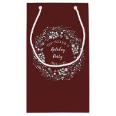 Winterbeeren Wreath-Party des Samts rotes weißes Kleine Geschenktüte (Rückseite)