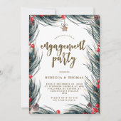 Winterbeerenkiefern-Verlobungs-Party Einladung (Vorderseite)