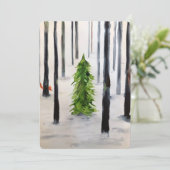 Winterbegegnung Dankeskarte (Stehend Vorderseite)