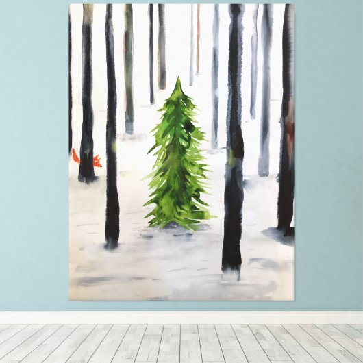 Winterbegegnung Leinwanddruck (Insitu (Holzboden))