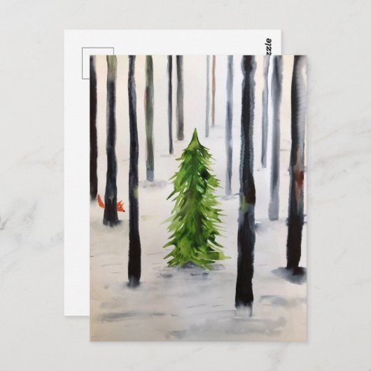 Winterbegegnung Postkarte (Vorne/Hinten)