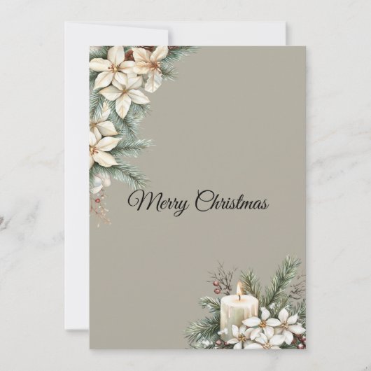 Winterbeige Feiertagskarte (Vorderseite)