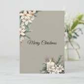 Winterbeige Feiertagskarte (Stehend Vorderseite)