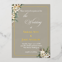 Winterbeige Folieneinladung