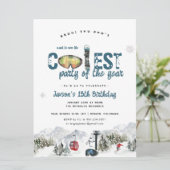 Winterberg | Snowboarden Skifahren Party Einladung (Stehend Vorderseite)