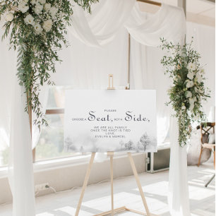 Winterbergbau wählen Sie einen Sitzplatz und keine Poster