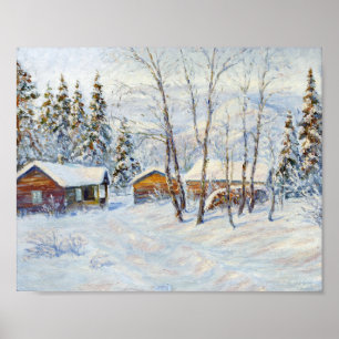 Winterbergbau Weihnachtsmalerei Poster