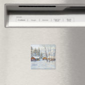 Winterbergbauernhof Weihnachten Kunst Magnet (In Situ (Geschirrspüler))