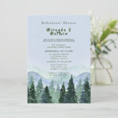 Winterbergbaum Landschaft Probe Abendessen Einladung (Stehend Vorderseite)