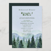 Winterbergbaum Landschaft Probe Abendessen Einladung (Vorne/Hinten)