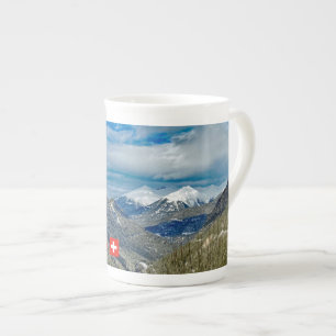 Winterberge in der Schweiz, Reise Porzellantasse